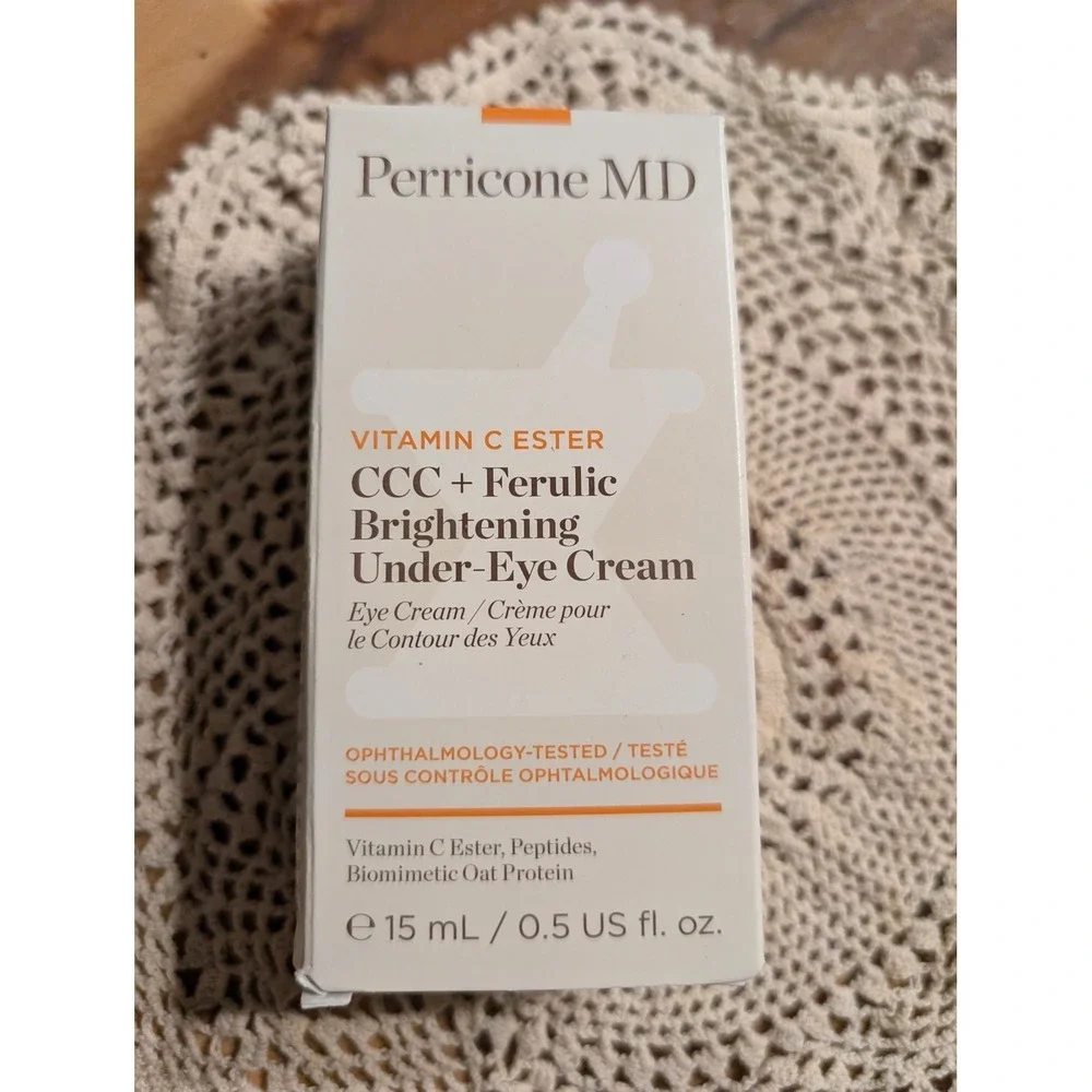 NIB Perricone MD Vitamin C Ester CCC + Ferulic Brightening Under-Eye Cream 0.5oz